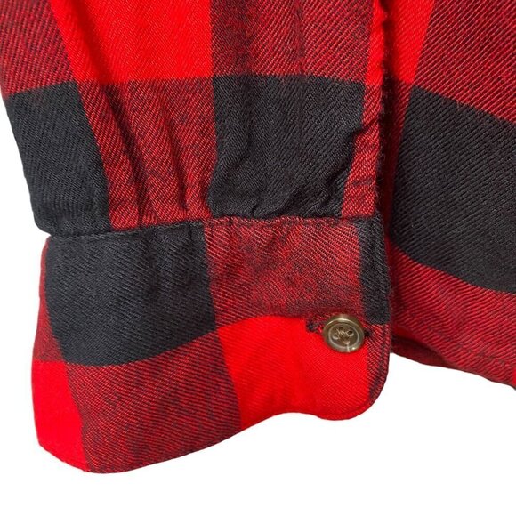 OLD NAVY Buffalo Plaid Ruffle Shirt XXL Rayon Flannel Womens Top - Picture 8 of 9